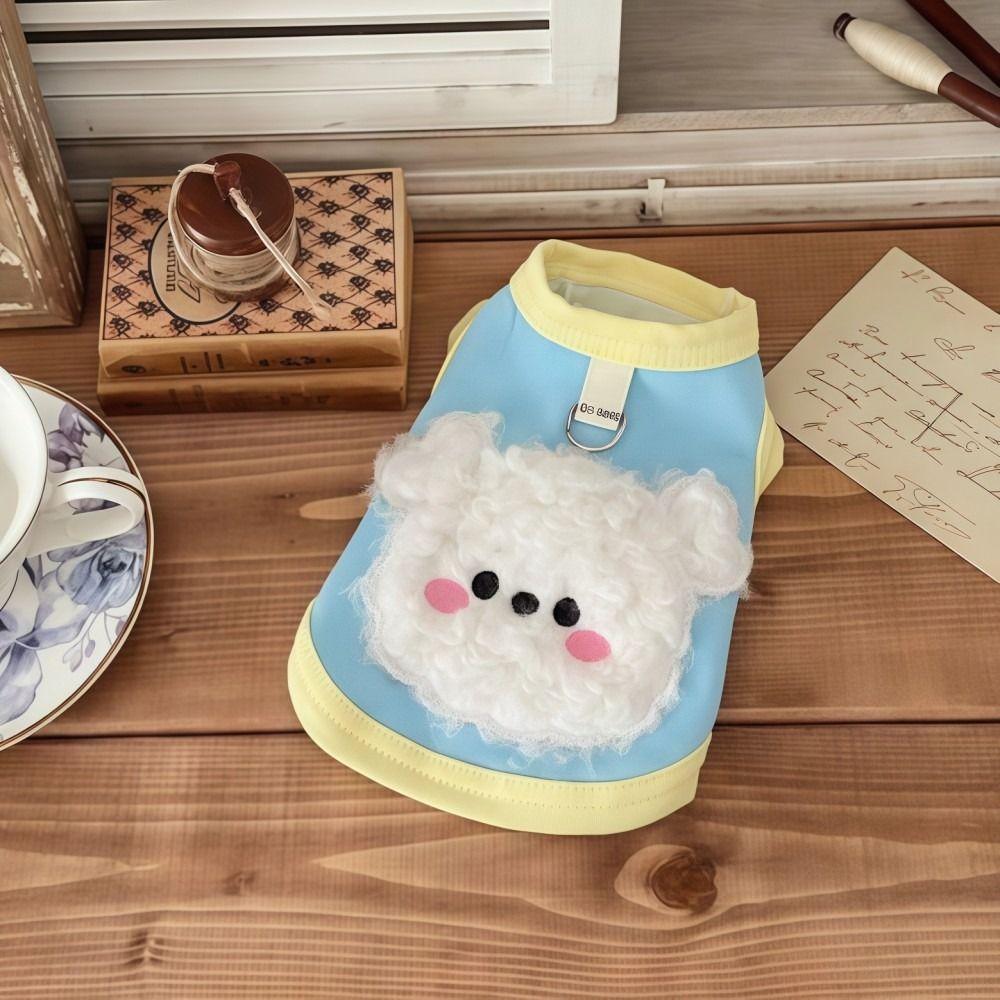 XS-XL Winter Puppy Clothes Fleece Lined Cute Cartoon Pet Jacket Pet Costume Anti-licking Cat Hair Puppy Coat