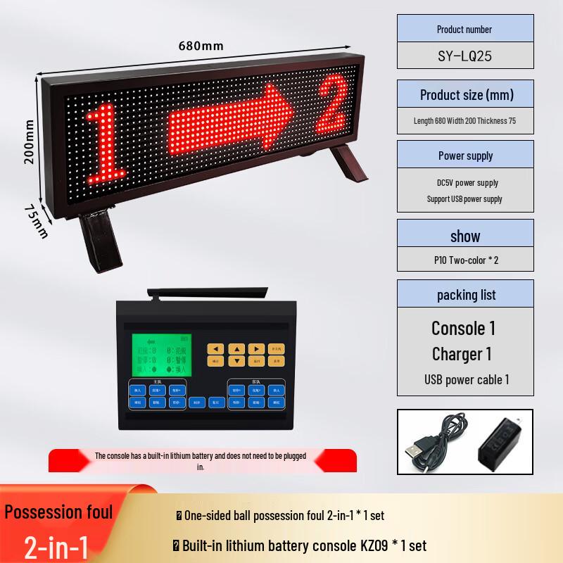 Professional Basketball Game Possession & Foul Indicator with Timeout Display