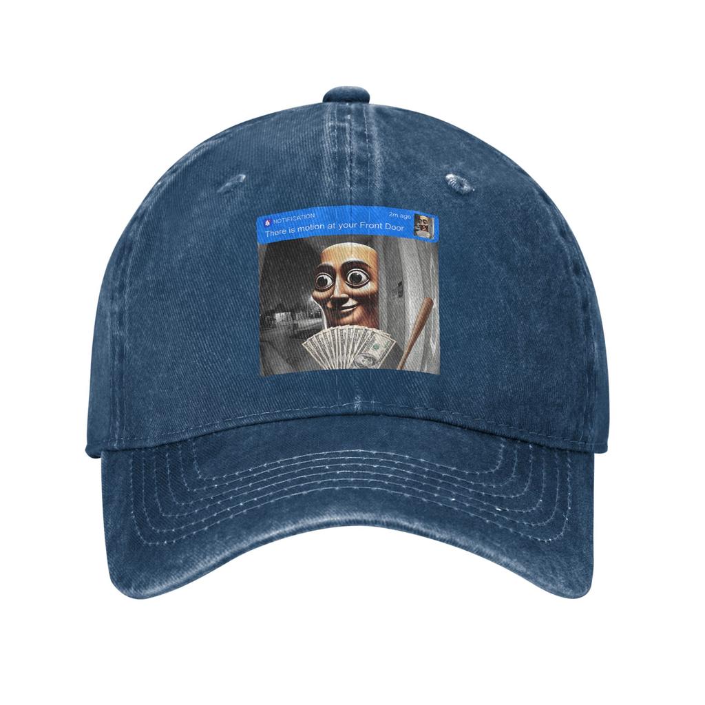 Front Door Motion Tung Sahur Meme Baseball Cap Unstructured Unisex Brainrot Distressed Washed Snapback Cap Summer Adjustable Hat