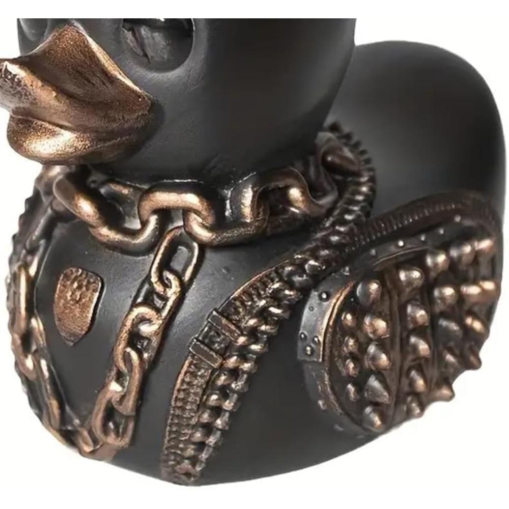 1 pz Anatra a Tema Gothic Punk Rock, Statuetta a Forma di Anatra, Ornamento per Auto Leggero in Resina Fatto a Mano, Regalo per Decorazione Casa Stanza - Stile 3