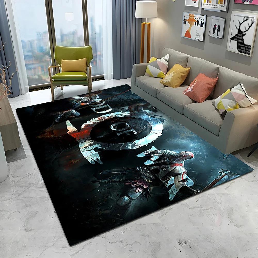 3D God of War Games Carpet Home Living Room Bedroom Sofa Doormat Decor Kids Play Area Rug Non-slip Mechanical Washable Floor Mat