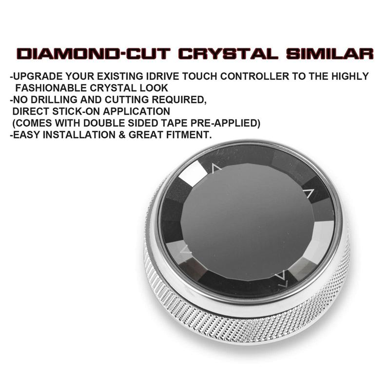 Console Multimedia Knob Switch Button Cover Trim For BMW 1 2 3 4 5 7 X1 X3 X4 X5 X6 7-Button Idrive (Crystal)