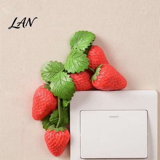 Decorative Switch Surround Fruit Wall Stickers, Creative Kitchen 3D Cute Bedroom Aesthetic Accessories Socket Decor, Resin Waterproof Decal