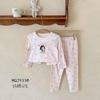 Cartoon Bunny Kids Pajamas Set 2025 Fall Winter Lycra Cotton Round Neck Sleepwear Boys Girls