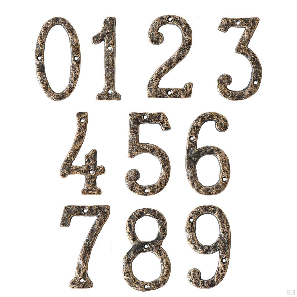 Home Number, Cast Iron Rustic DIY Crafts Mailbox Numbers Door Address Number for Various Digital