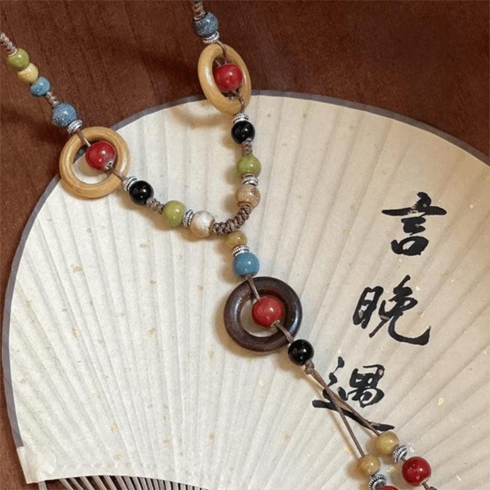 Vintage Bohemian Long Sweater Necklace Asymmetric Geometric Bohemian Necklace for Girls