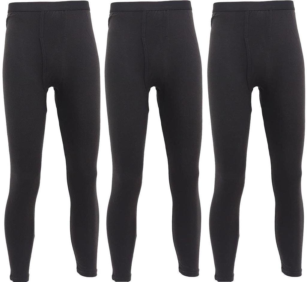 BANTAN Toray Soft Thermo Winter and 3-Pack Tights, Front-Opening, Thigh-Length Innerwear, Moisture-Wicking Heat-Generating, Men's (M, 3-Pack, Black)