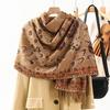 Jacquard Scarf Women's Winter Thickened Warm Ethnic Style Shawl High End New Imitation Cashmere Scarf