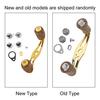 Ongwan Reel Handle, Double Handle, 85mm, Wooden Knob, Metal Frame, with Replacement Fittings, for Casting and Spinning Reels (Gold)