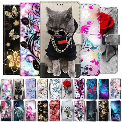 Phone Case For Iphone 13 12 11 Pro Max Mini Se 2022 2020 2 3 Book Style Painted Cases Wallet Flip Card Slot Cover Leather