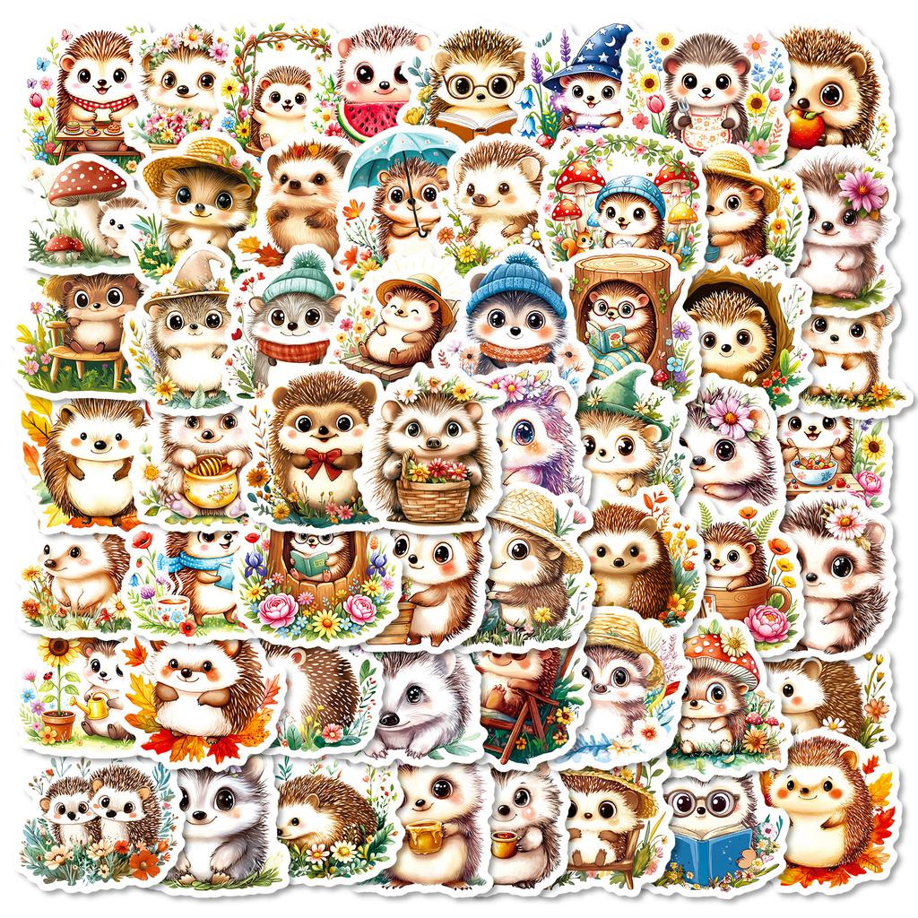56 Fairy Tale Wind Hedgehog Daily Graffiti Stickers Cute Cartoon Decoration Mobile Phone Case Computer Stickers