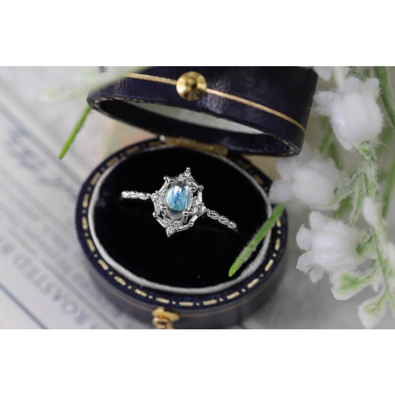 

Niche Temperament Hundred with A Sense of Senior Sense of Elegance Warmth Treasure Moonstone Ring Female Fashion Open Finger Ring Everyday Dainty Ring