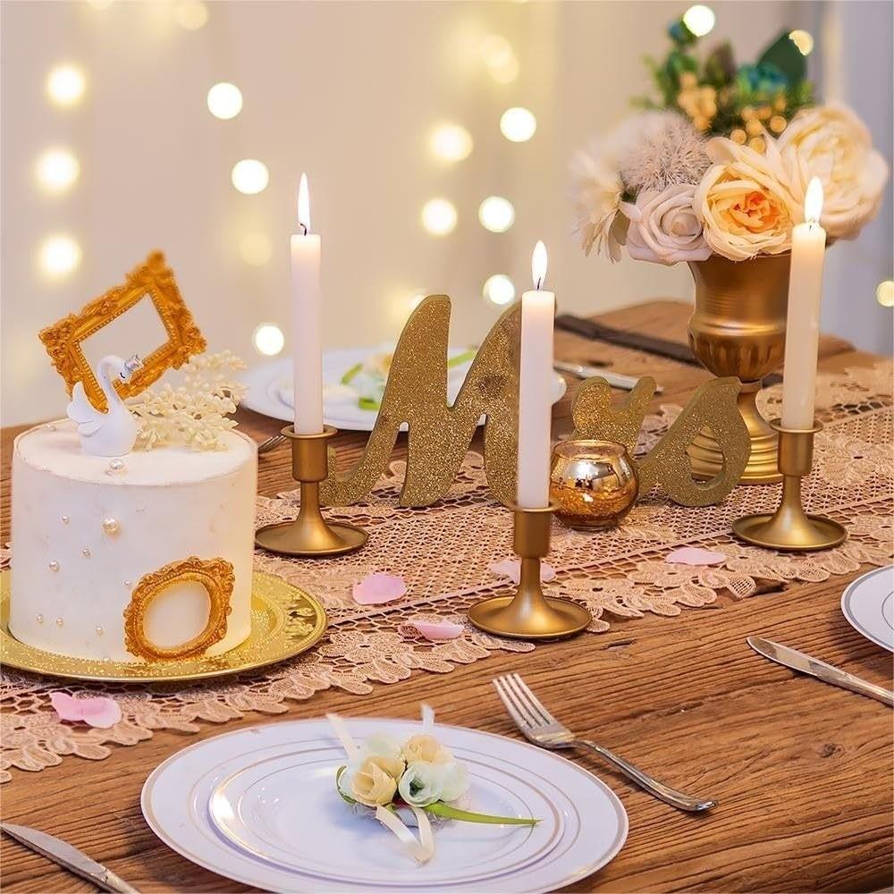 Metal and Aluminum Candlestick Holder Candle Stand Suitable for Wedding Anniversary