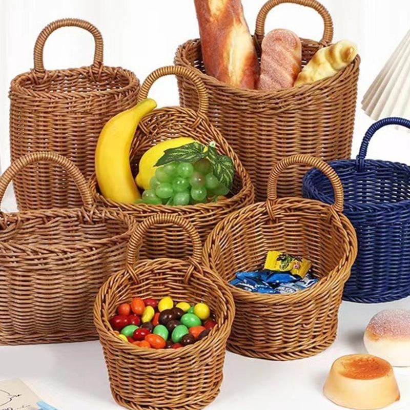 Light weight Durability Woven Willows Wall Mounted Hanging Planter Basket For Home Gardens Decoration