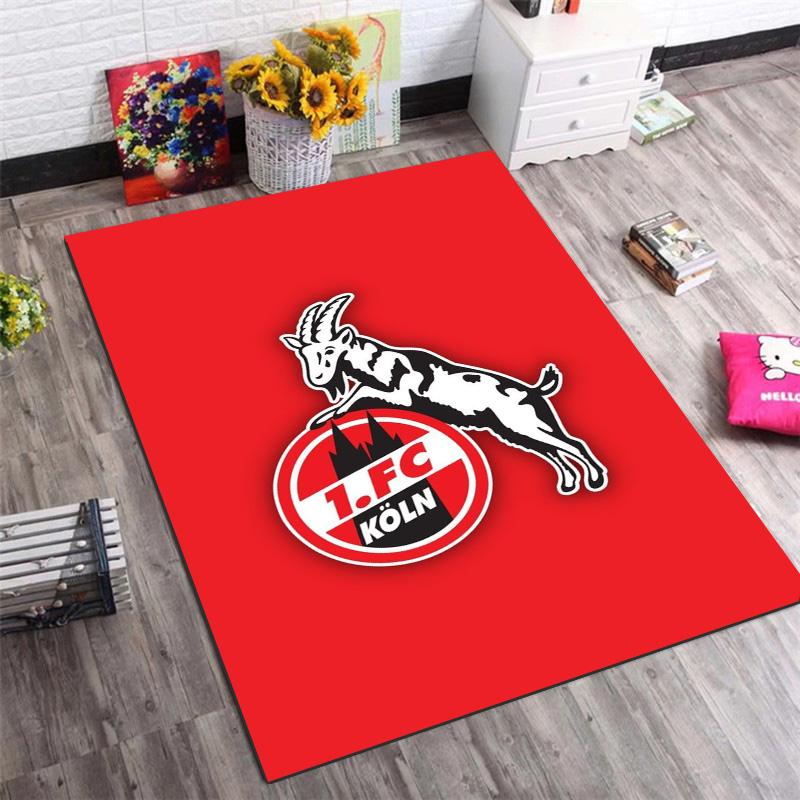 FC Köln Goat Team Logo Print Rug, Non Slip Floor Mat for Living Room Bedroom Football Fan Home Decoration