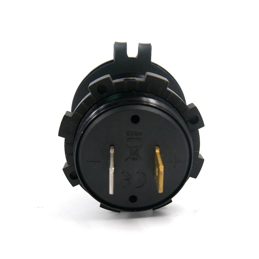 12V/24V Car Cigarette Lighter Socket Dual USB 2.1A Charger Digital LED Voltmeter