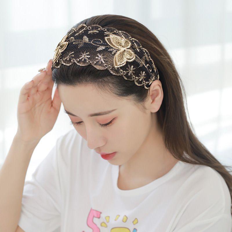 

New Arrival Covering Gray Hair Hat Ladies Headdress Cover Extra Wide Hairband Hat Look Younger Hairpin Hair Hoop Hairpin with Broad Edge Butterfly Gold Standard