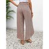 VEZFAA Women's Fashion Casual Plaid Print High Waist Trousers Pants & Capris