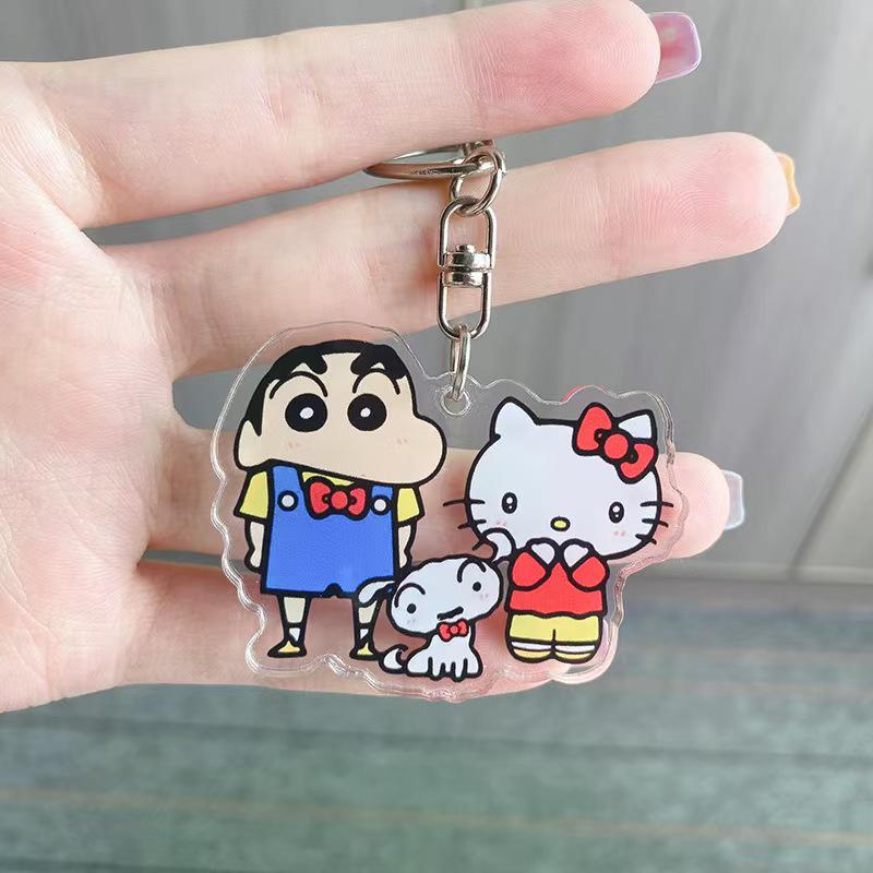 Crayon Shin-chan Sanrio Acrylic Keychain: Cartoon Anime Bag Charm Pendant