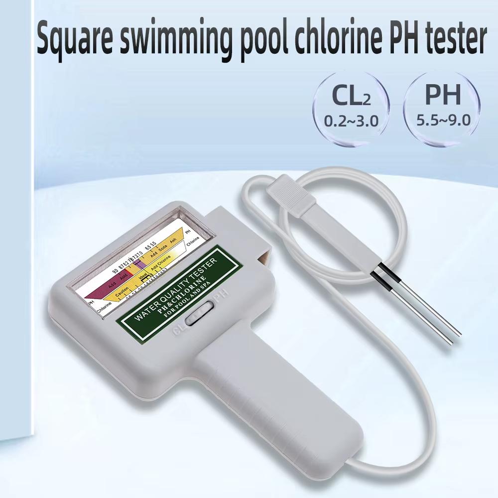 2-in-1 Portable Aquarium pH and Chlorine Tester, Water Quality Monitor for CL2/pH Range Measurement, Pool Water Testing