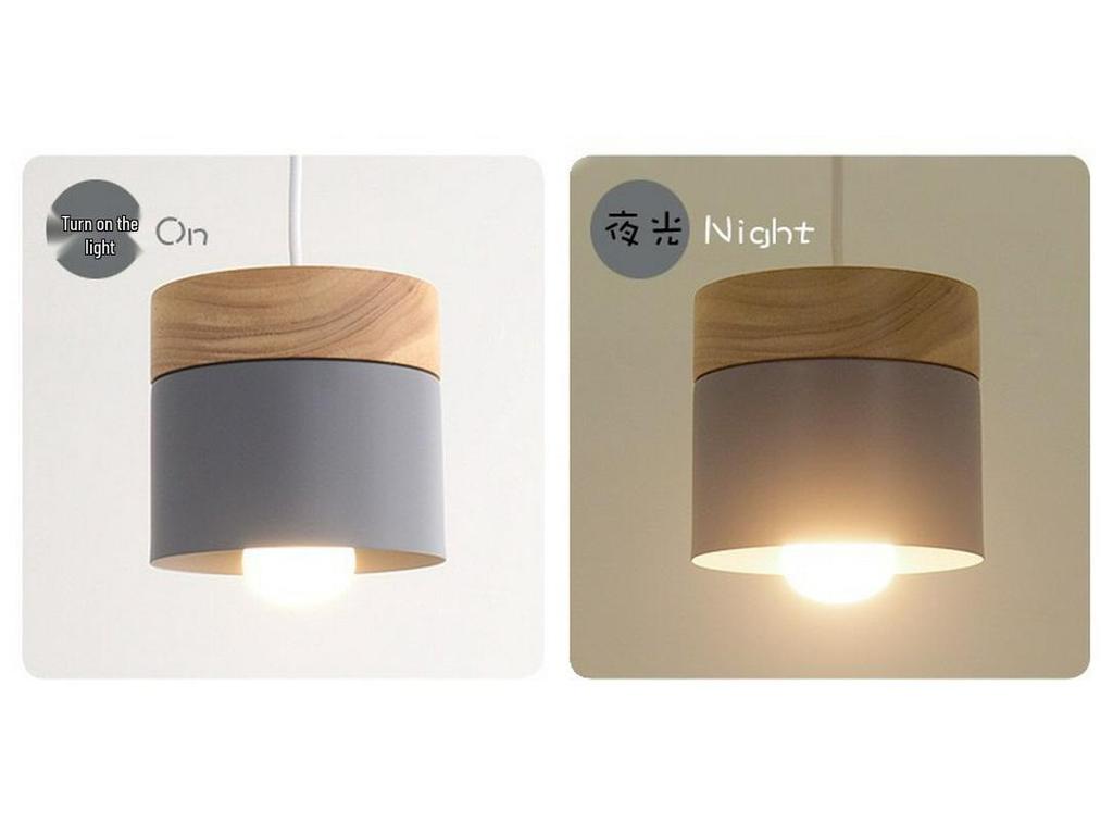 Lampada a sospensione in ferro battuto stile nordico macaron, testa singola in bianco/grigio