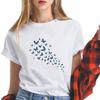 Aesthetic Watercolor Print Tshirt Fashion 90S Harajuku Tops Female Casual White Shirt Elegant Lady Popular
