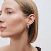 Premium Metal Inlaid Zircon Irregular Double-Layer Design Earrings S925 Silver Needle Stud Earrings Trendy Temperament Earrings