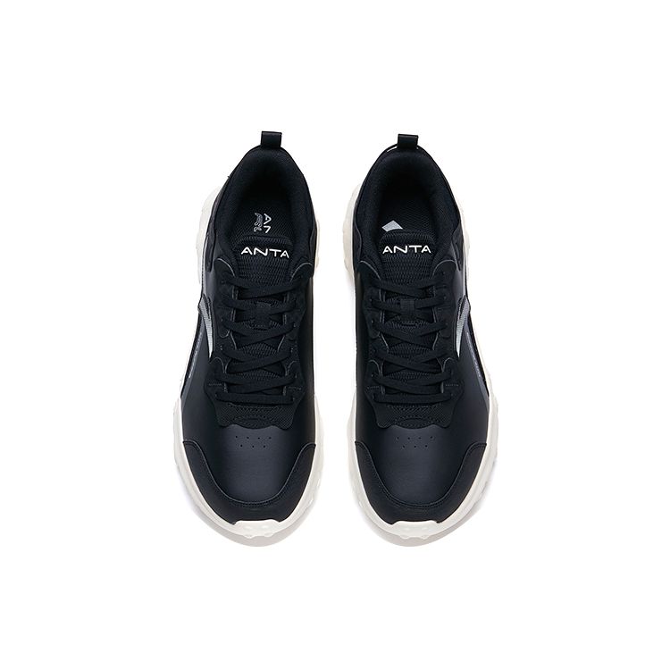 Anta Mesh Soft Column Technology Breathable Low Top Running Shoes Men Sneakers Black White 112115582-8