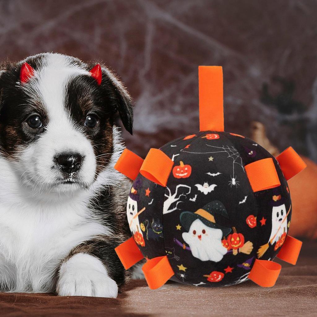 Soccer Ball For Dogs Halloween Pet Soccer Ball Aggressive Chewing Interactive Toy For Training Chasing Teething Hunting Outdoor