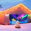 Christmas Garage Door Cover Glows In Dark Fluorescent Santa Backdrop Large Christmas Garage Door Backdrop Decoration For Outside