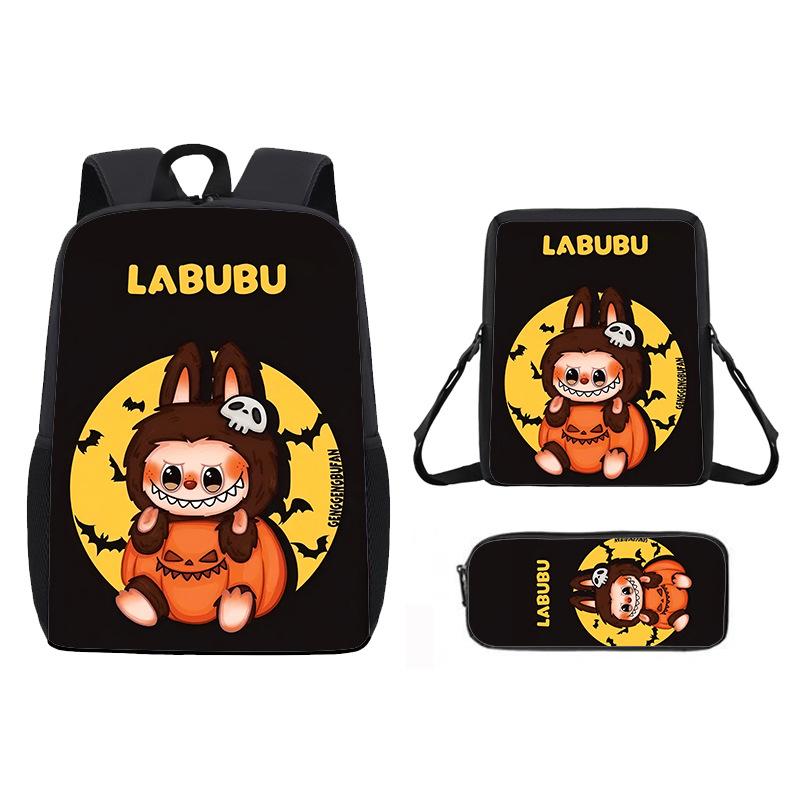School Bag New Printing Three-piece Set Cartoon Rabbit Student Backpack Satchel Pencil Case Boys and Girls