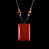 Natural Crystal Pendant Necklace Necklace, Healing Energy Stone with Adjustable Braided Rope, Polished Fake Gemstone Jewelry for Men Women Rectangle