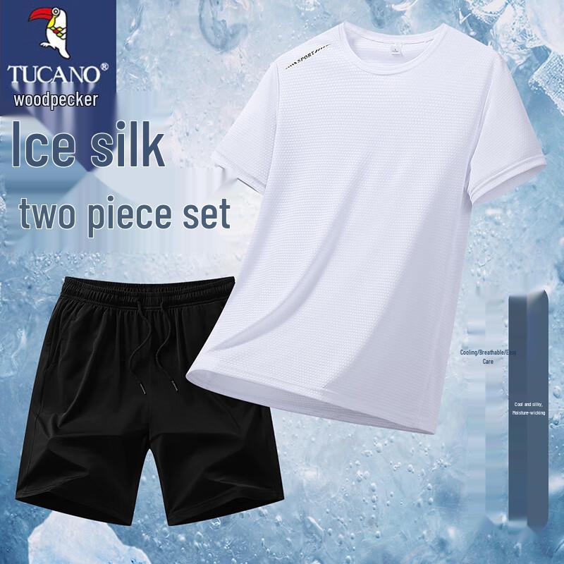 

TUCANO Men s Ice Silk Short Sleeve Sport Two-Piece Set 2XL