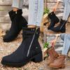 Women's Cowboy Country Boots Mid Calf Modern Round Toe Chunky Heel Ankle Boots Casual Boots for Women Booties