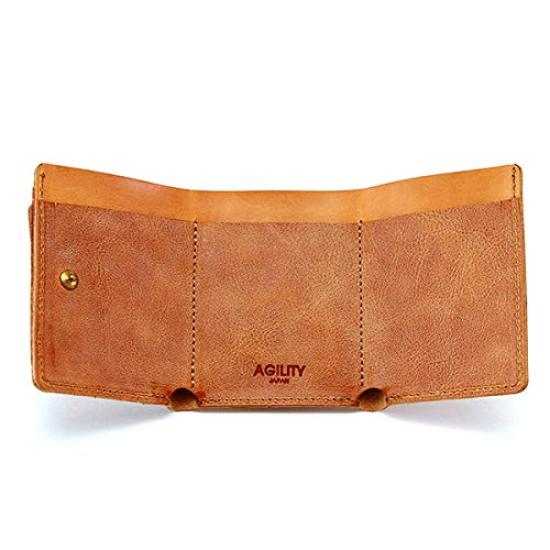 AGILITY affa "Lion" Mini Wallet, Tri-fold Wallet, Ultra-Small Leather Wallet, Genuine Leather, Mini, Small, Thin