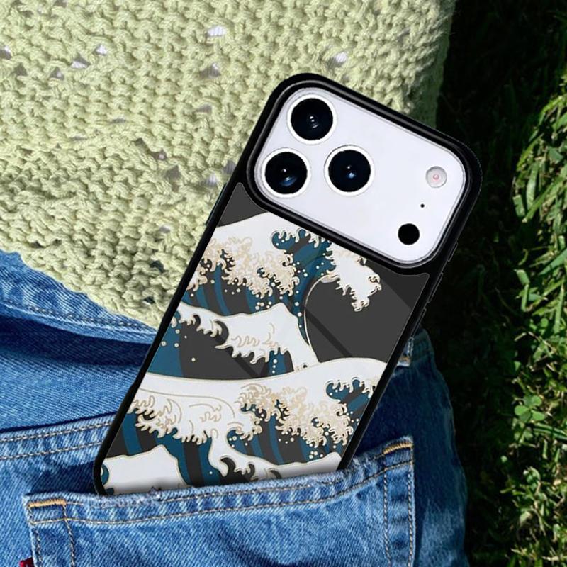 Cartoon Cute Stylish Waves Phone Case Cover for IPhone 11 12 13 14 15 16e 17 Pro Max Coque for IPhone 17 Air