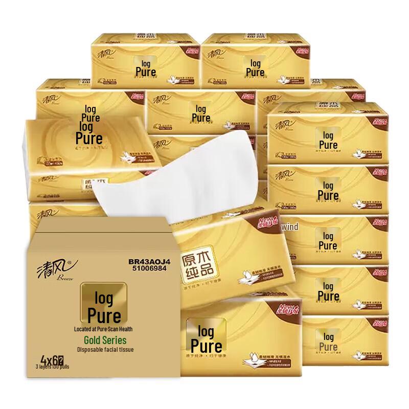 Qingfeng Gold Edition Soft Pack Facial Tissues