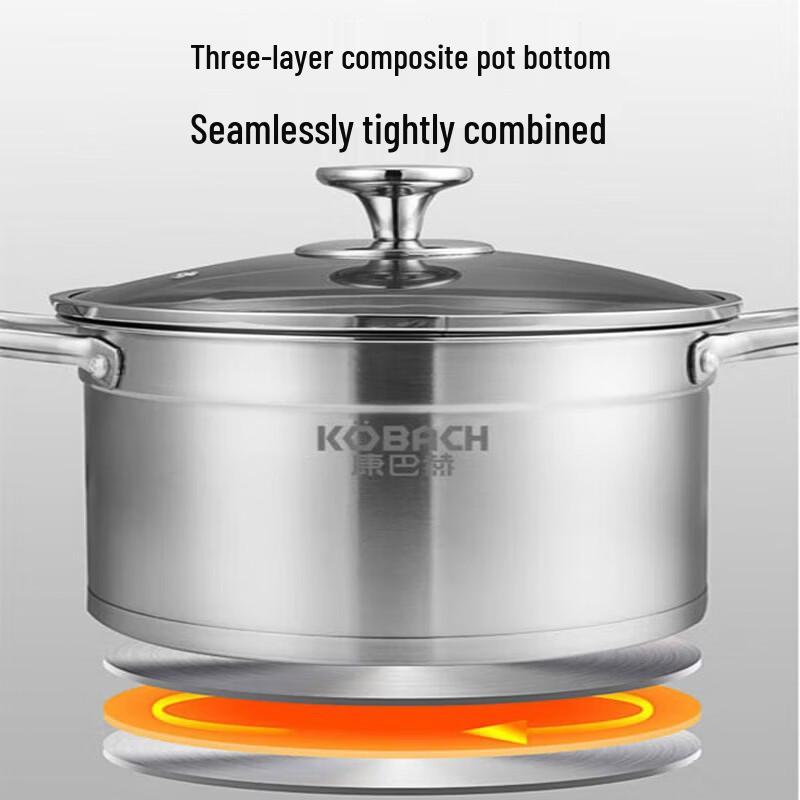 KOBACH 22cm 304 Stainless Steel Soup & Stew Pot