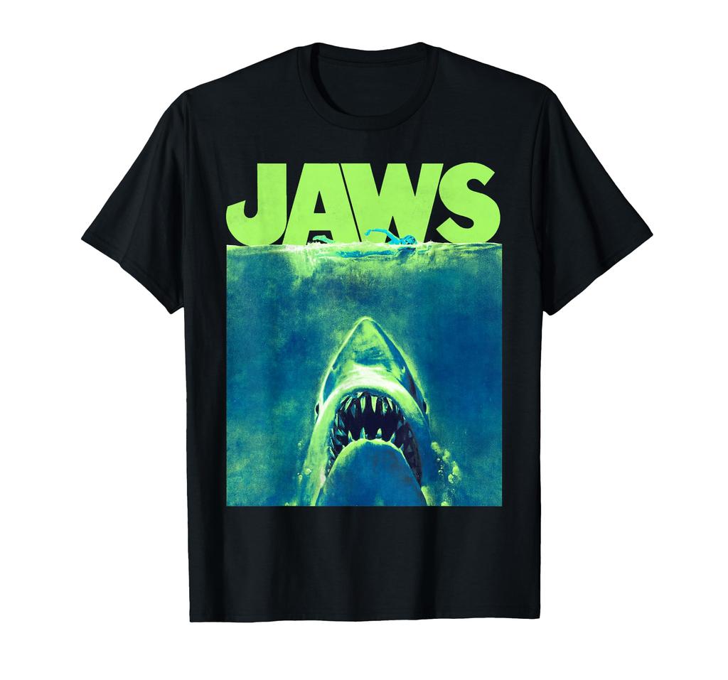 Jaws Surfacing Neon Poster Logo T-Shirt