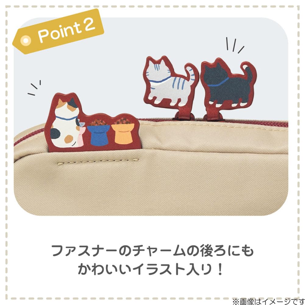 LIHIT LAB Nyan Scene Cat Pencil Case Box Pen Pouch L Indigo Blue A2224-11