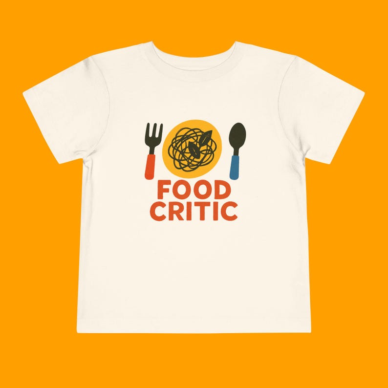 Food Critic Toddler T-Shirt - Funny Pasta Graphic Tee for Kids, Kids Graphic Tee, Toddler Tee, Food Lover Gift, Funny Toddler Shirt 100