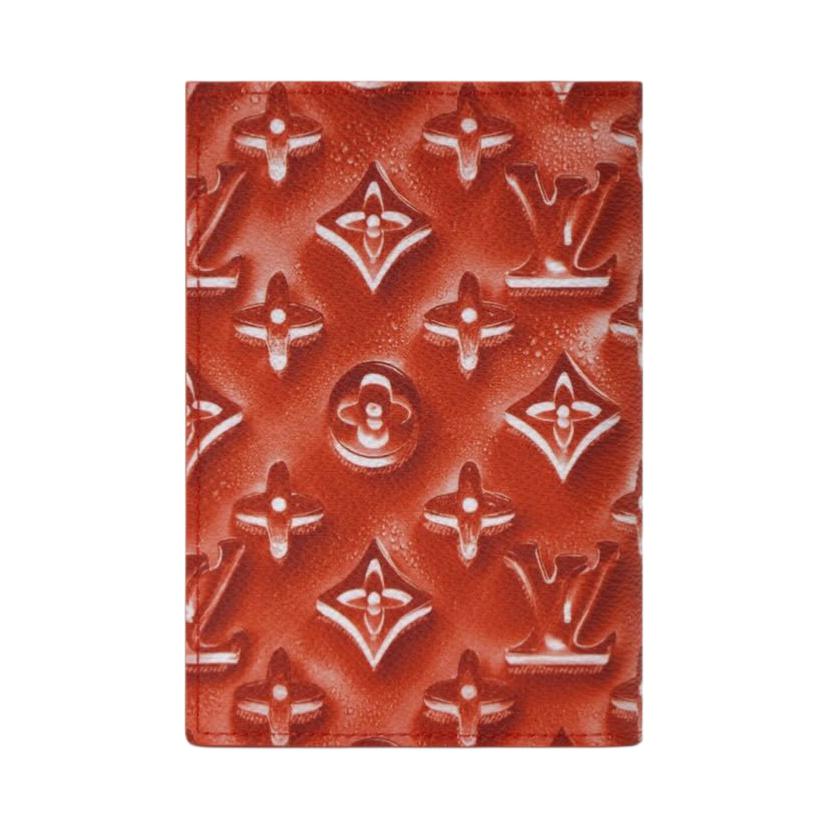 Louis Vuitton Ice Cube Shaped Monogram Coated Canvas Passport Holder Women accessories Pomegranate-Red M28595