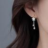 BF CLUB 925 Sterling Silver Earrings For Women Trendy Flower Tassel Earring Jewelry Prevent Allergy Party Accessories