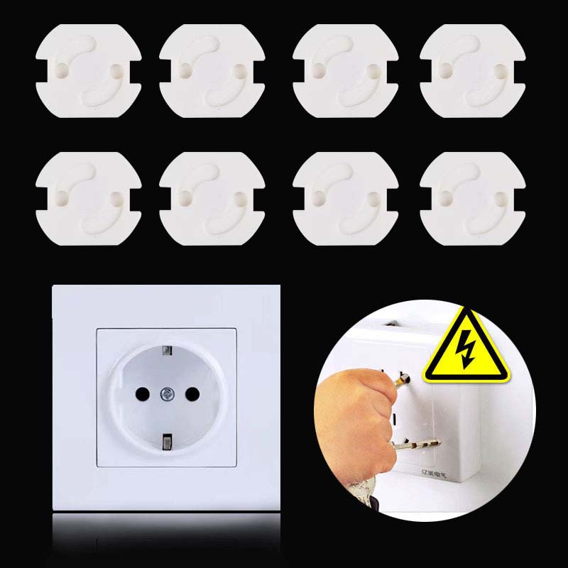10Pcs EU Power Socket Electrical Outlet Baby Child Safety Guard Protection Anti Electric Shock Plugs Protector Rotate Cover