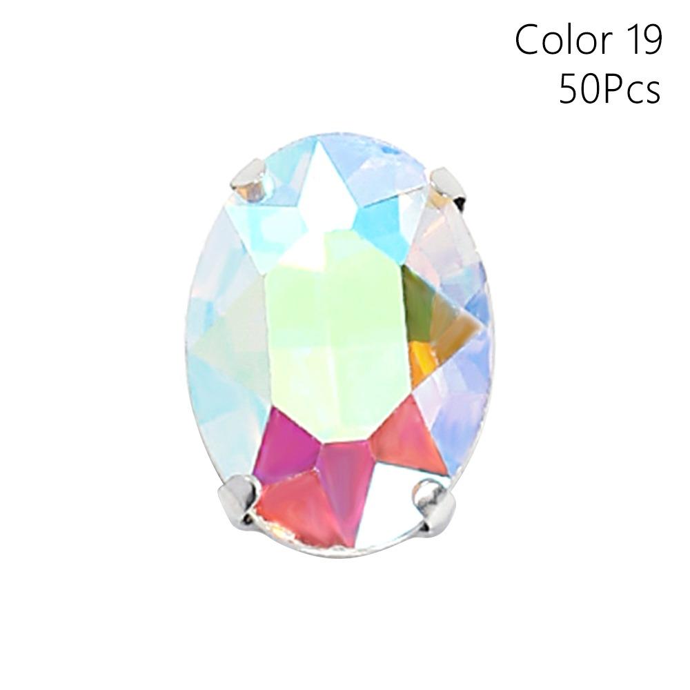 

50 шт./уп. С серебряными лапками, блестящие пришивные стразы, пришивные алмазные бусины, украшение для рукоделия 50Pcs Color 19