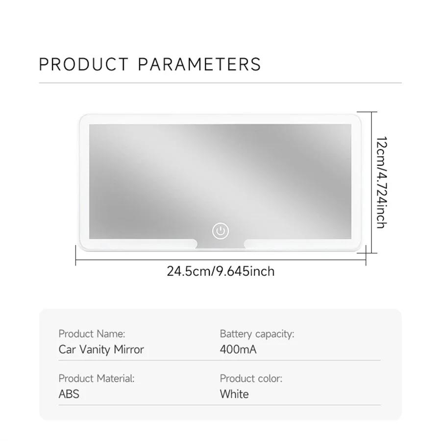 Dimmbarer Touchscreen Auto Schminkspiegel HD Spiegel Auto LED Make-up Spiegel Drei Gang Einstellung Sonnenblende Innen Rückspiegel