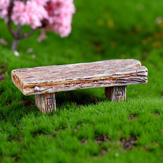 Micro Landscape Romantic Stool Craft Resin Double Garden Bench Figurine Decor