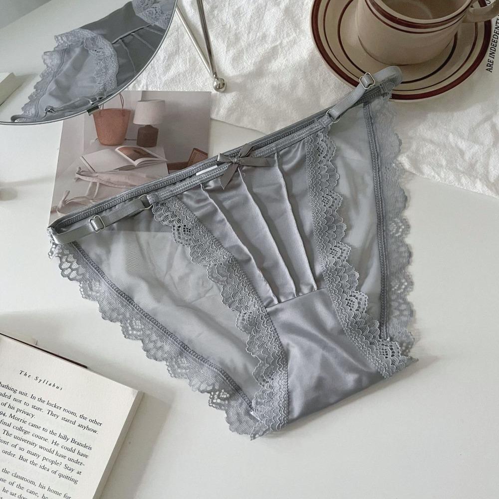 Low Waist Underwear for Women Bow Mesh Briefs Sweet Lace Panties  Girl