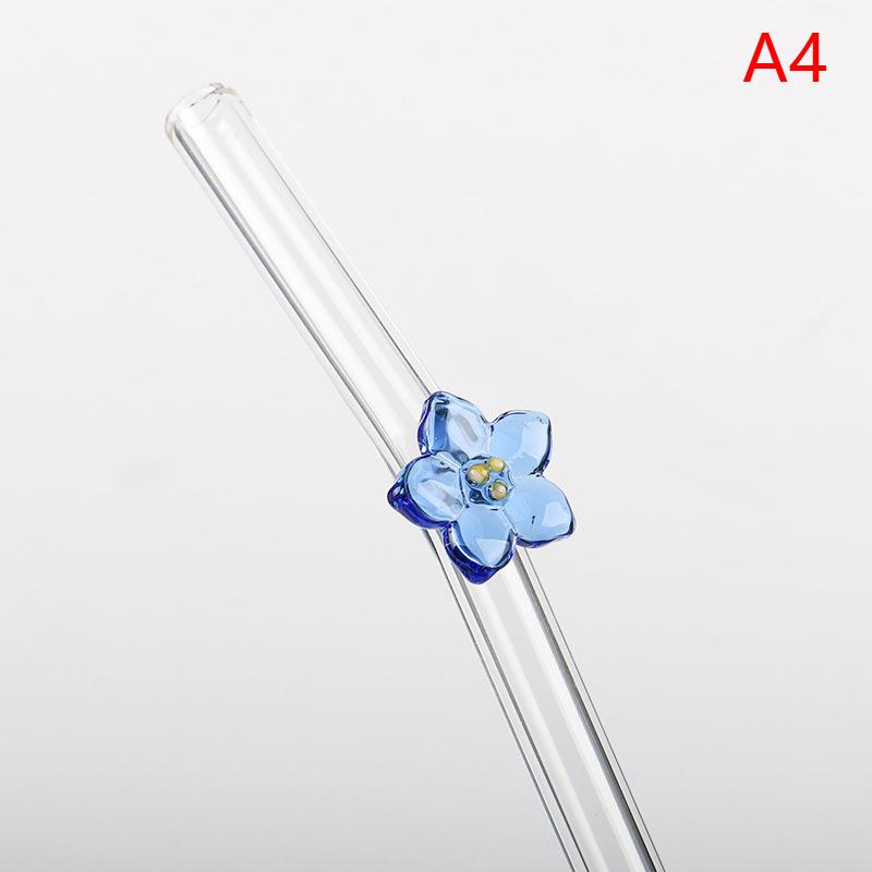 Flower Glass Straw Reusable Drinking Straws Cute Straw For Festival Party Wedding Cocktail Bar Beachs