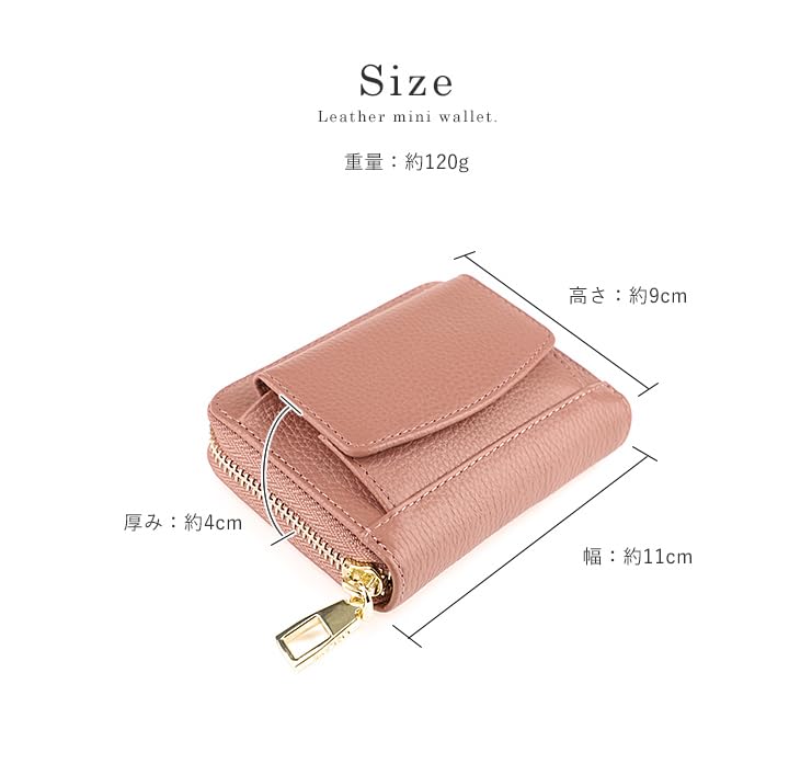 Lizdays Mini Wallet, Card Case, Bill-Resistant, Accordion-Style, Large Capacity, Coin Purse, Skimming Prevention (Black)